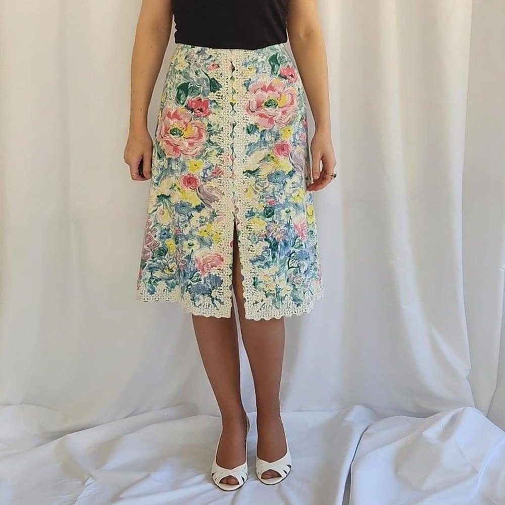 60s Floral‎ Pencil Skirt